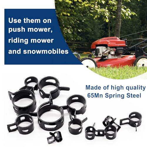 Tnisesm 132Pcs 6-25MM Spring Hose Clamps with Hose Clamp Pliers, Black Small Hose Clamps Automotive Fuel Hose Clamp Silicone Vacuum Hose Pipe Low Pressure Air Clip Clamp - size: 132Pcs - 16 Sizes + Plier