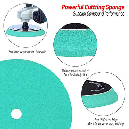 3pcs Polishing Pads for Orbital Sander, Orbital Buffing Pads Hook and Loop Foam Buffer Pad Set for Cutting, Compounding, Polishing and Waxing (6 inch) - size: 6 inch