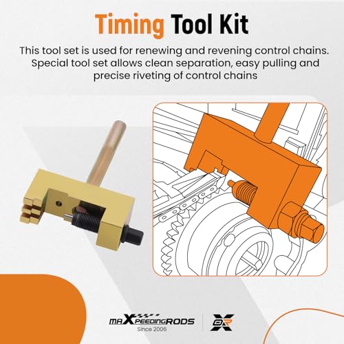 maXpeedingrods Engine Timing Chain Removal Installer Breaker Tool Kit Camshaft Riveting Tool for Mercedes Benz M271 M272 M273 - style: 18 Pcs