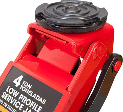 BIG RED AT84007R Torin Hydraulic Low Profile Service/Floor Jack with Dual Piston Quick Lift Pump, 4 Ton (8,000 lb) Capacity, Red - size: 4 Ton (8,000 lb) dual pump quick lift, style: Steel