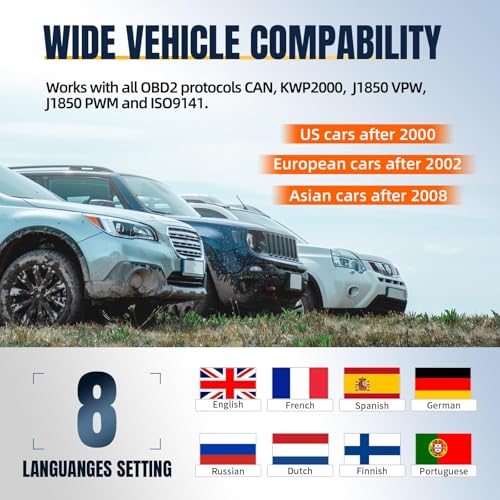 Check Engine Code Reader, OBDMATE OM201 OBD2 Diagnostic Tool | Clearing Faulty Codes with Wireless Printing | Graphic Live Data | EVAP Test