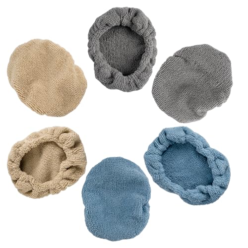 POLYTE Premium Lint Free Microfiber Cleaning Covers for Windshield Cleaning Tool, Fits 4x6 inch Plate (Blue/Gray/Teal, 6 Pack)