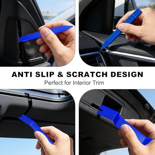 5 Pcs Car Trim Removal Tool Kit - Auto Clip Removal Pry Tool for Door Dashboard Panel, Fastener Push Pin Puller, Blue - color: Blue