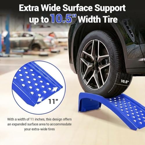 2 Pack Steel Car Ramps, 8000 LBS Capacity Heavy Duty Truck Ramps, 9" Lift Height for Low Profile Vehicles, Auto Service, Car Repair & Maintenance, 35" L x 11" W