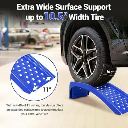2 Pack Steel Car Ramps, 8000 LBS Capacity Heavy Duty Truck Ramps, 9" Lift Height for Low Profile Vehicles, Auto Service, Car Repair & Maintenance, 35" L x 11" W