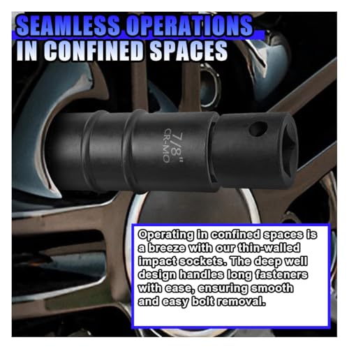 ZIMISI 1/2" Drive Impact Socket Set, 6-Point Nut Socket with 3 Inch Bar Extension, Corrosion-Resistant Cr-Mo Flip Sockets with Callouts, Double-Ended Thin Wall Lug Nut Extractor Set (4+1 Set) - size: 4+1 Set