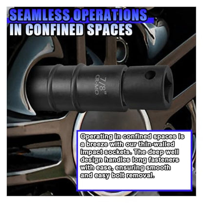 ZIMISI 1/2" Drive Impact Socket Set, 6-Point Nut Socket with 3 Inch Bar Extension, Corrosion-Resistant Cr-Mo Flip Sockets with Callouts, Double-Ended Thin Wall Lug Nut Extractor Set (4+1 Set) - size: 4+1 Set