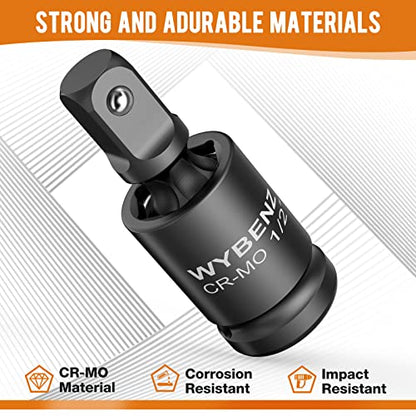 3 Pcs Universal Joint Swivel Socket Adapter Set 1/4",3/8"& 1/2"Drivers,U-Joint Drive CR-MO Impact Grad Wobble Socket Wrench Set - style: 3 Pcs Swivel Socket Adapter