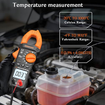 Digital Amp Clamp Meter Multimeter 4000 Counts, 600A, AC/DC Voltage - size: 600A-4000 Counts-AC Clamp Meter