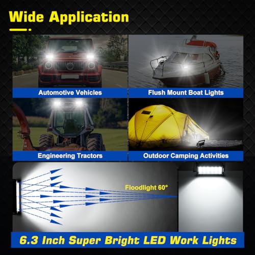 WFPOWER Magnetic Mount LED Work Light, Upgraded Super Bright 36W Portable LED Work Light with Dural Heavy Duty Carry Handle, Flood Headlight for Camping Car SUV Boat Bar Truck Driving Lamp Fog Lights - size: Upgraded Magnetic Work Light