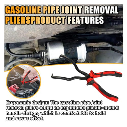 smilfuy Fuel Line Plier, Quick Disconnect Release Removal Tool, Petrol Hose Pipe Clamp Clip with Handle, Universal Fuel Line Clip Removal Plier, Pipe Clip Repair Tool for Most Cars (Red) - color: Red