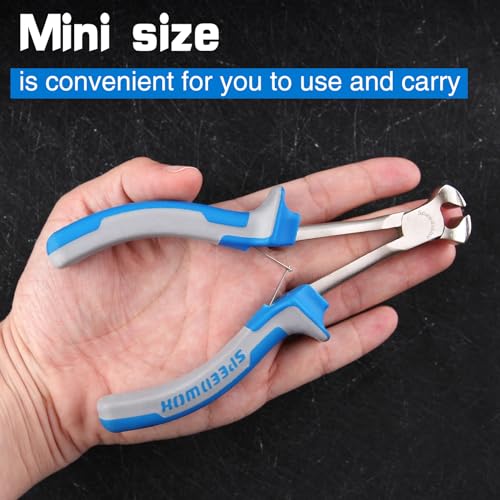 SPEEDWOX 5-1/2 Inches Long Reach End Nippers Mini End Cutting Pliers | Fine End Cutters, Precision Functional Wire Cutter, For Jewelry Making Carpenter Construction, Nail Remover - style: End Nippers