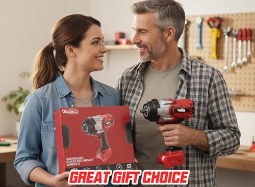 Cordless Impact Wrench 1/2" Compatible with Milwaukee 18V Battery, 1600Ft-lbs(2200N.m) High Torque Impact Gun Heavy Duty, Brushless Electric Power Impact Driver with 4 Speed Modes & LED Work Light - size: 1/2" 2200NM Compatible with Milwaukee