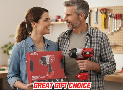 Cordless Impact Wrench 1/2" Compatible with Milwaukee 18V Battery, 1600Ft-lbs(2200N.m) High Torque Impact Gun Heavy Duty, Brushless Electric Power Impact Driver with 4 Speed Modes & LED Work Light - size: 1/2" 2200NM Compatible with Milwaukee