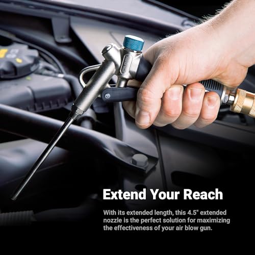 Capri Tools 2-Way Air Blow Gun Kit with Nozzles and Rubber Tips, 8-Piece