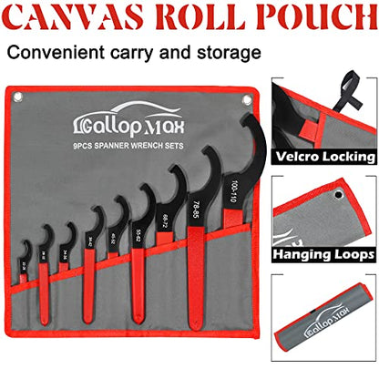 9Pcs Coilover Adjustment Spanner Wrench Tool Set for Motorcycle Shock, Red | Carbon Steel; Easy to Carry; Wide Compatibility; Efficient Work； Easy to Use - color: Red