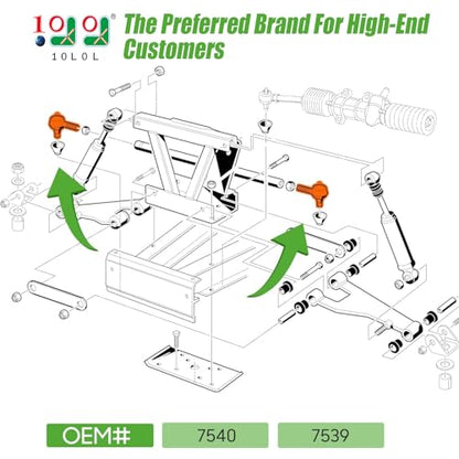 10L0L Golf Cart Tie Rod End Kit for Club Car DS 1976-2008 G&E,OEM 7539 7540 | 2 Left-Hand & 1 Right-Hand Thread Ball Joints; Restores Steering Precision; Greaseable; Diy Install, Basic Tools; Sturdy