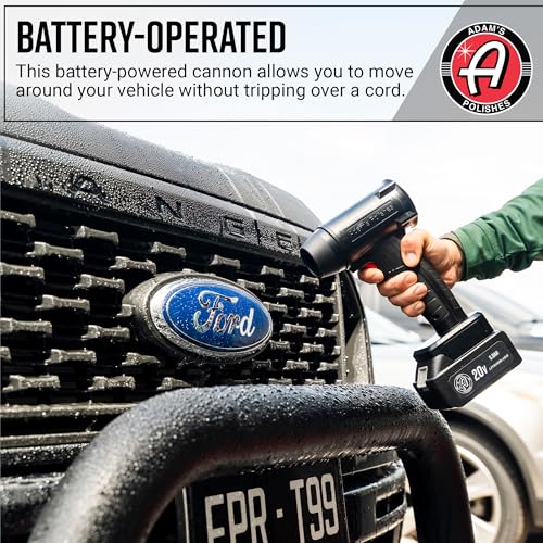 Adam's Polishes Cordless Mini Air Cannon - Portable High-Powered Car Detailing Dryer Blower | Rechargable Air Blower for Your Car, Truck, Van, Motorcycle | Use Before Applying Wax Or Ceramic Coatings