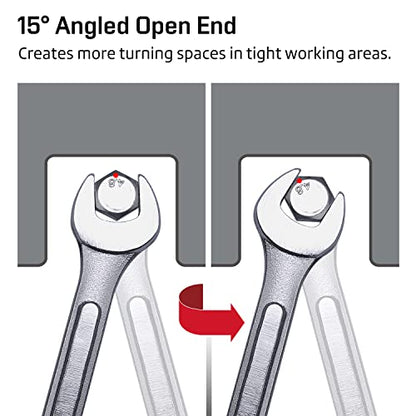 13-Piece Complete SAE Combination Wrench Set in Roll-up Pouch, No Skipped Inch Sizes from 1/4” to 1” | Best Value Wrench Set, Ideal for General Household, Garage, Workshop, Auto Repairs, Emergency - size: 13-Piece SAE Set