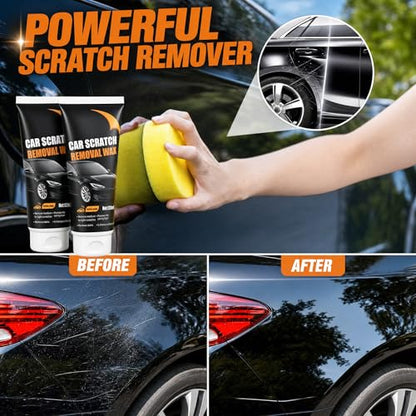 2026 Upgraded Scratch Remover for Vehicles, Car Scratch Removal Wax Kit for Scratches, Swirl Marks & Stains, with Sponges & Towels, Car Paint Scratch Repair Paste for All Vehicles, Easy to Use, 2 Pack