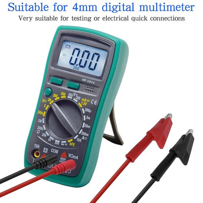 MEIRIYFA 4mm Banana Plug to Crocodile Alligator Clip Test Probe Lead Wire 16AWG Cable for Electrical Testing, Power Supplies, Automotive, Multimeter 1M/3.3Ft -2Pcs