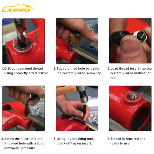314Pcs Thread Repair Kit, Metric Helicoil Repair Kit with HSS Drill Bits Inserts Taps Break Off Tools: M5 M6 M8 M10 M12, SAE Helicoil Kit: 1/4" 5/16" 3/8" 7/16" 1/2"