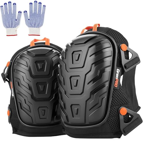GRENPRO Professional Knee Pads for Work,Heavy Duty Thick Foam Knee Pads Tools, Knee Pad with Soft Gel Cushion for Construction, Work, Flooring, Gardening, Cleaning, Tiling,Upgraded Black - color: Upgraded Black