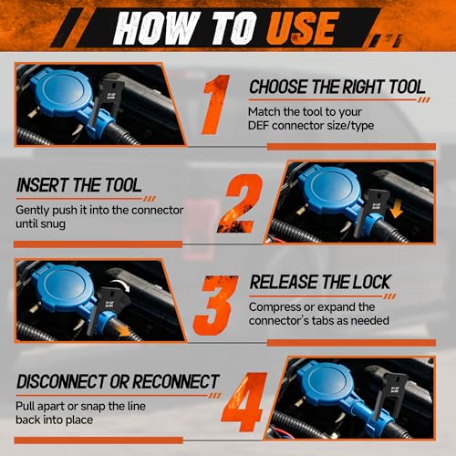 Fuel Line Disconnect Tool Set, 6 PCS DEF Line Removal Tool for Diesel Mechanic, Automotive Fuel Disconnect Tools for Fuel, Coolant, Breather Lines & Quick Disconnect Fittings