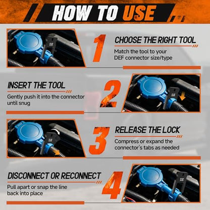 Fuel Line Disconnect Tool Set, 6 PCS DEF Line Removal Tool for Diesel Mechanic, Automotive Fuel Disconnect Tools for Fuel, Coolant, Breather Lines & Quick Disconnect Fittings