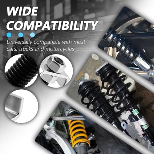 4PCS Coil Spring Compressor Tool,2 Way Adjustable Strut Spring Compressor for Lifting 1" to 2",Carbon Steel Car Accessories Coil Spring Spacer for Vibration&Noise Reduction