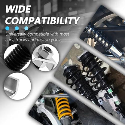 4PCS Coil Spring Compressor Tool,2 Way Adjustable Strut Spring Compressor for Lifting 1" to 2",Carbon Steel Car Accessories Coil Spring Spacer for Vibration&Noise Reduction