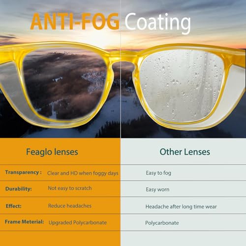 Feaglo Safety Glasses, Anti Fog Safety Goggles for Women Men, Blue Light Blocking Stylish Eye Protection Glasses Side Shield - color: Orange+purple+pink