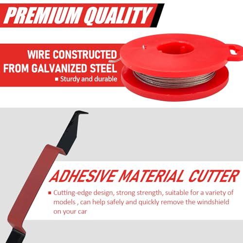 9Pcs Windshield Removal Tool Kit for Classic Vintage Car, Molded Windscreen Remover Kit