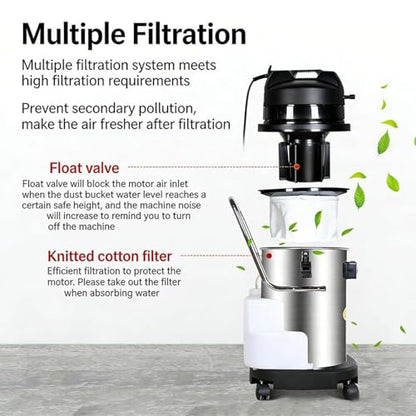 Heavy-Duty Portable Carpet Extractor Vacuum, Commercial Wet Dry Cleaning Machine, Fast Deep Cleaning for Carpets, Sofas, Area Rugs, Car Interiors 40L - size: 40L