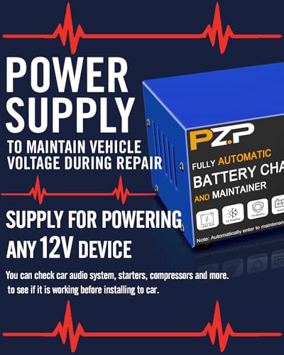 12v Smart Car Battery Charger, 5Amp Fully-Automatic Trickle Charger, Battery Desulfator with Auto Repair, 12 Volt Battery Maintainer, Winter Mode, Suitable for AGM, Deep Cycle, Lawn Mower, RV - color: Blue