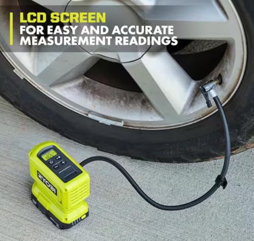 Simendong for RYOBI 18V ONE+ Cordless High-Pressure Inflator Tool (Tool Only), Compact Design for Car Tires, Sports Balls, Air Mattresses, and Inflatables