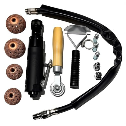 Car Air Tire Repair Polish Patch Tools Set, Include 2500rpm Low Speed Air Tire Buffer Tire Inner Liner Scrapper Patch Roller Tungsten Steel Buffing Wheel Head 40mm 55mm