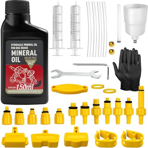 Brake Bleed Kit, Bicycle Hydraulic Brake Bleed Kit Including 150ML Mineral Oil for Shimano,TEKTRO, TRP Hydraulic Disc Brakes