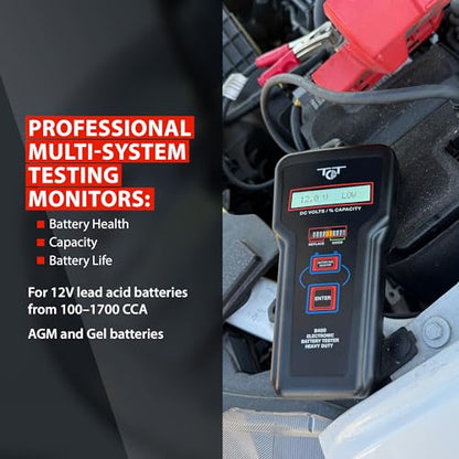 Professional Battery Tester - 12V Automotive Systems, Electronic Load Analyzer - Starter & Alternator Testing, 100–1700 CCA, Digital Voltage Meter, Made in USA, B400 by Tech Professional Service Tools - style: B400