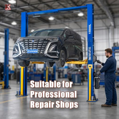 XK-1500L Overhead Auto Lift Car Lift 3+3 Enhanced Lifting Arm Capacity 15000 Lbs Truck Hoist with 36 Months Parts Replacement - color: Model 1500L-220V