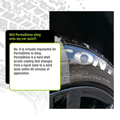 ExoForma PermaShine Tire Coating & Dressing - Extreme High Shine & Durability - Long-Lasting Acrylic Anti-Stick No-Sling Protection - Won’t Wash Off - Dries Fast to the Touch - 8 fl oz