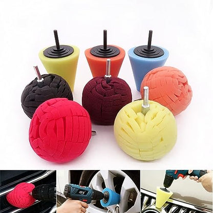 Car Polishing Pad Buffing Foam Sponge Pad Cone Polisher Buffer Pad Automotive Waxing Kit for Car Wheel Hub Headlight Polishing Angle Grinder Sanding Disc(3pcs) - color: 3pcs