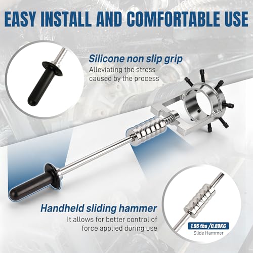 3.75” CV Axle Removal Tool, Sliding Hammer Puller, 8 Bolts | Carbon steel, Stable and Easy Remove, Thickened Axle Puller Fits Cars, Trucks, ATVs, and UTVs