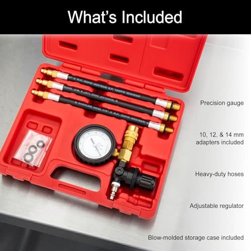 Tusk Leak Down Tester – Engine Cylinder Leakage Tester with Dual Gauges and Hose