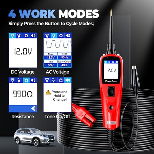 Autel PowerScan Circuit Tester 2026, Power Circuit Probe Tool，12V-24V Electrical Short Open Breaker Circuit Finder, AC/DC Voltage Resistance Duty Cycle Activating Component, w/ 20ft Extension Cable