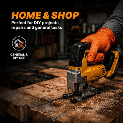 TitanFlex Heavy Duty Industrial Orange Nitrile Gloves, 8-mil, Gloves Disposable Latex Free with Raised Diamond Texture Grip, Powder Free, Rubber Glove, Mechanic Gloves,100-ct Box (Large) - color: 02 8mil (100ct), size: Large