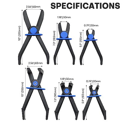 6PCS Hose Clamp Pliers Set | Versatile Hose Pinch Off Pliers, Line Clamp Pliers Set Straight & 90°Angled for Flexible Hoses, Brake Hoses, Fuel Lines - style: 6PCS Straight & 90°Angled