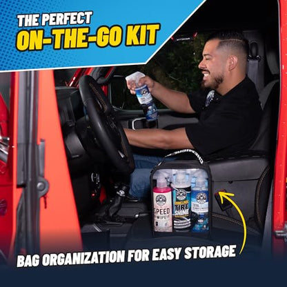 Chemical Guys, Exterior Express Car Wash Kit, Soap & Cleaner, On the Go | Fits in a trunk or under the sink for apartment and dorm dwellers with no driveway, quick touch-ups between details