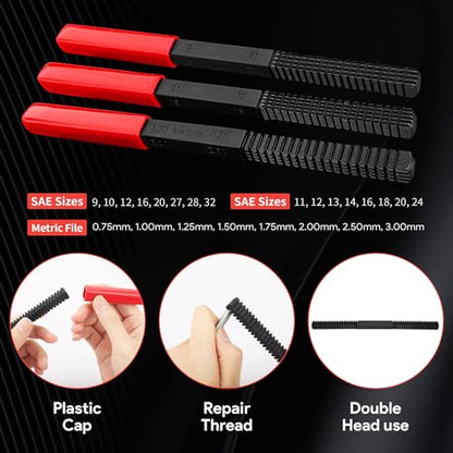 3Pcs Thread File Set, Thread Restorer File Set, Thread Repair File | Thread Restorer, Thread Repair
