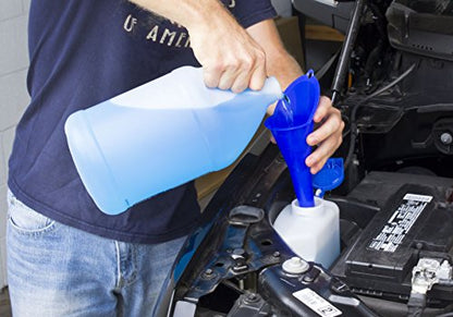 FloTool Automotive Funnel for Gas, Oil, Transmission, Coolant and Other Fluids, with Spill Saver Splash Guard & Multi-Purpose Use (10701)